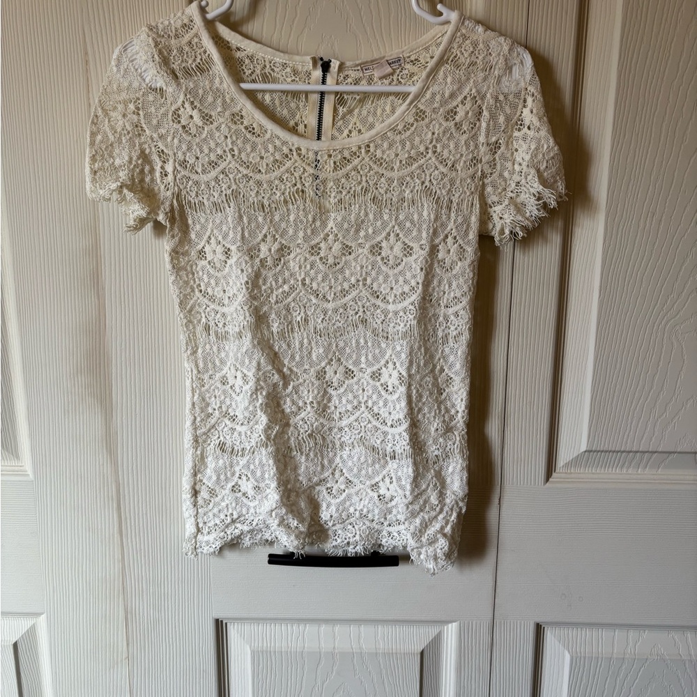 Melrose and Market Cream Lace Blouse